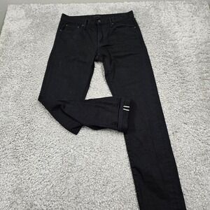 Uniqlo Mens Selvedge Slim Straight Jeans‎ Black Size 32x32 Japanese Denim